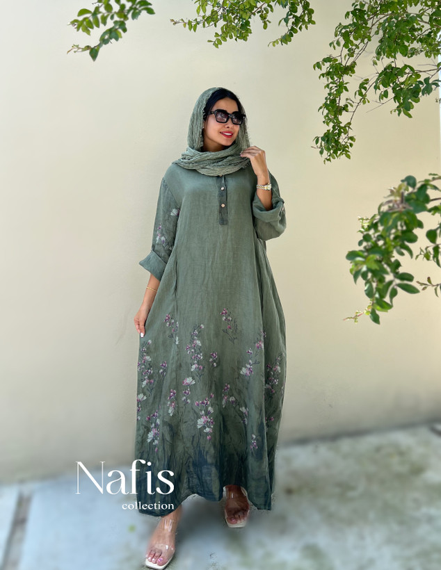 پیراهن ساحلی لینن شهرزاد