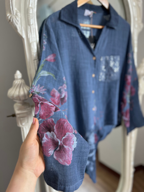 شومیز گره ای نیلو