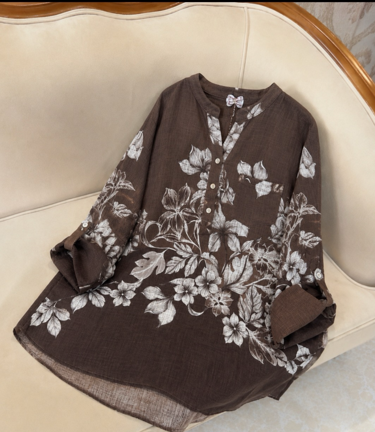 شومیز لینن طرح گلبرگ