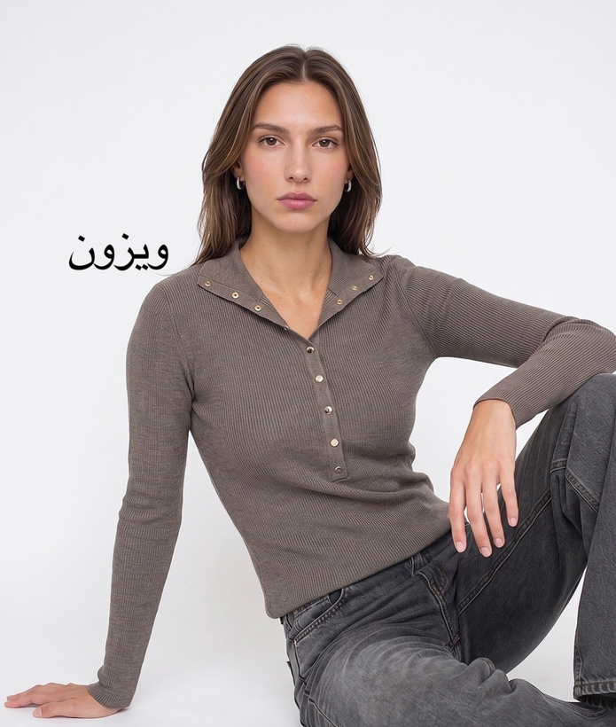 بافت یقه دکمه دار دیلوین